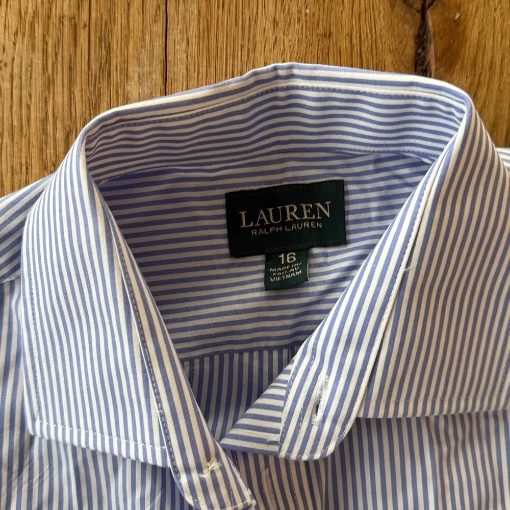 Boys Ralph Lauren Striped Oxford Shirt Size 16